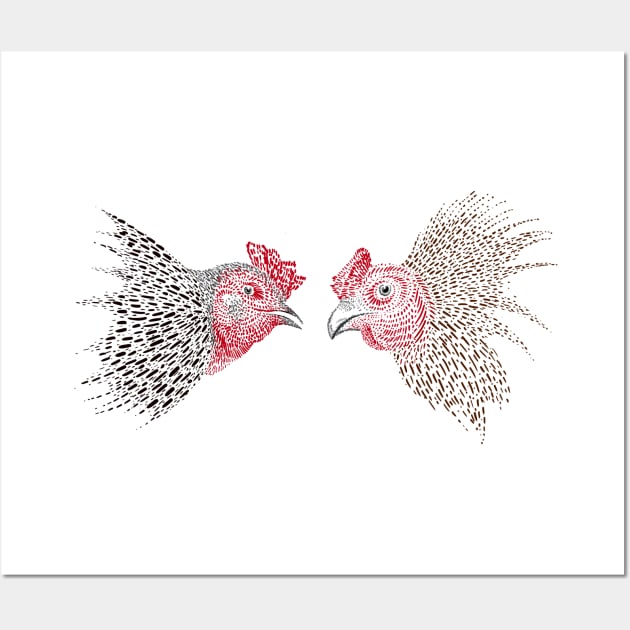 Cock Fight Wall Art by GeeTee